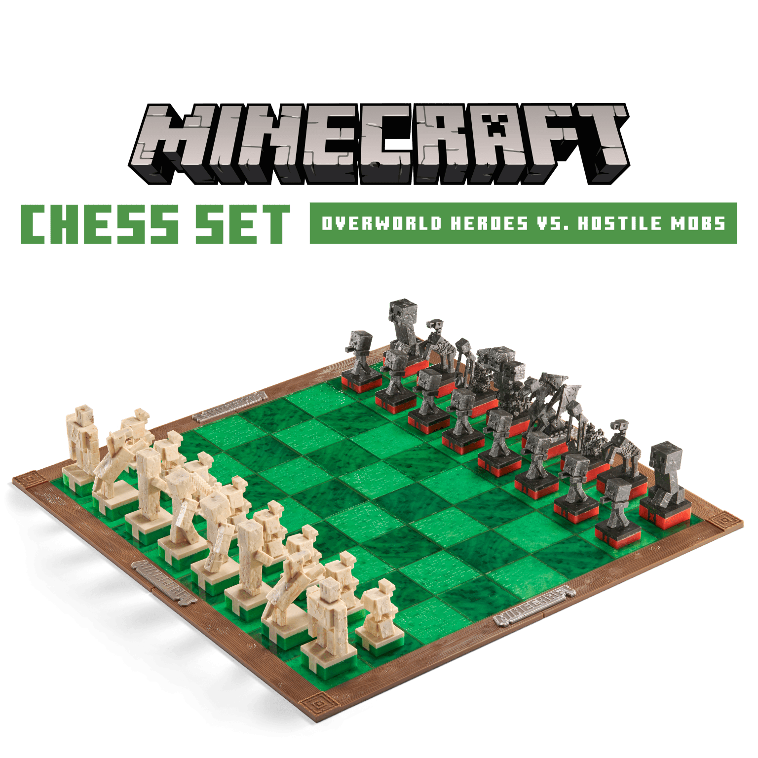 Minecraft Chess Set Overworld Heroes vs Hostile Mobs - Play ...