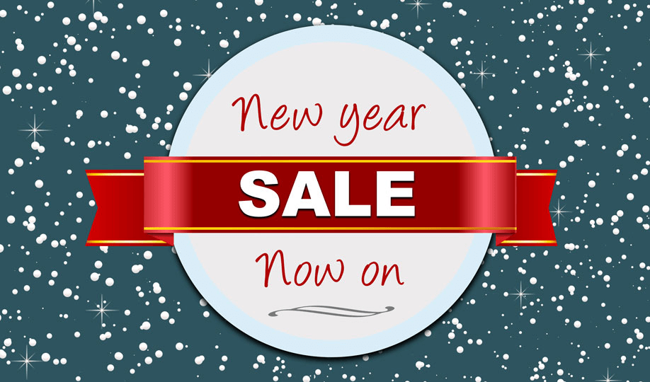 New Year Sale now on banner promoting discounts on toys during the Sale Toys event.
