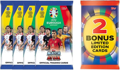 Topps Euro 2024 Official Match Attax Color: Booster Tin Raw Talent Trading Card Collection Earthlets