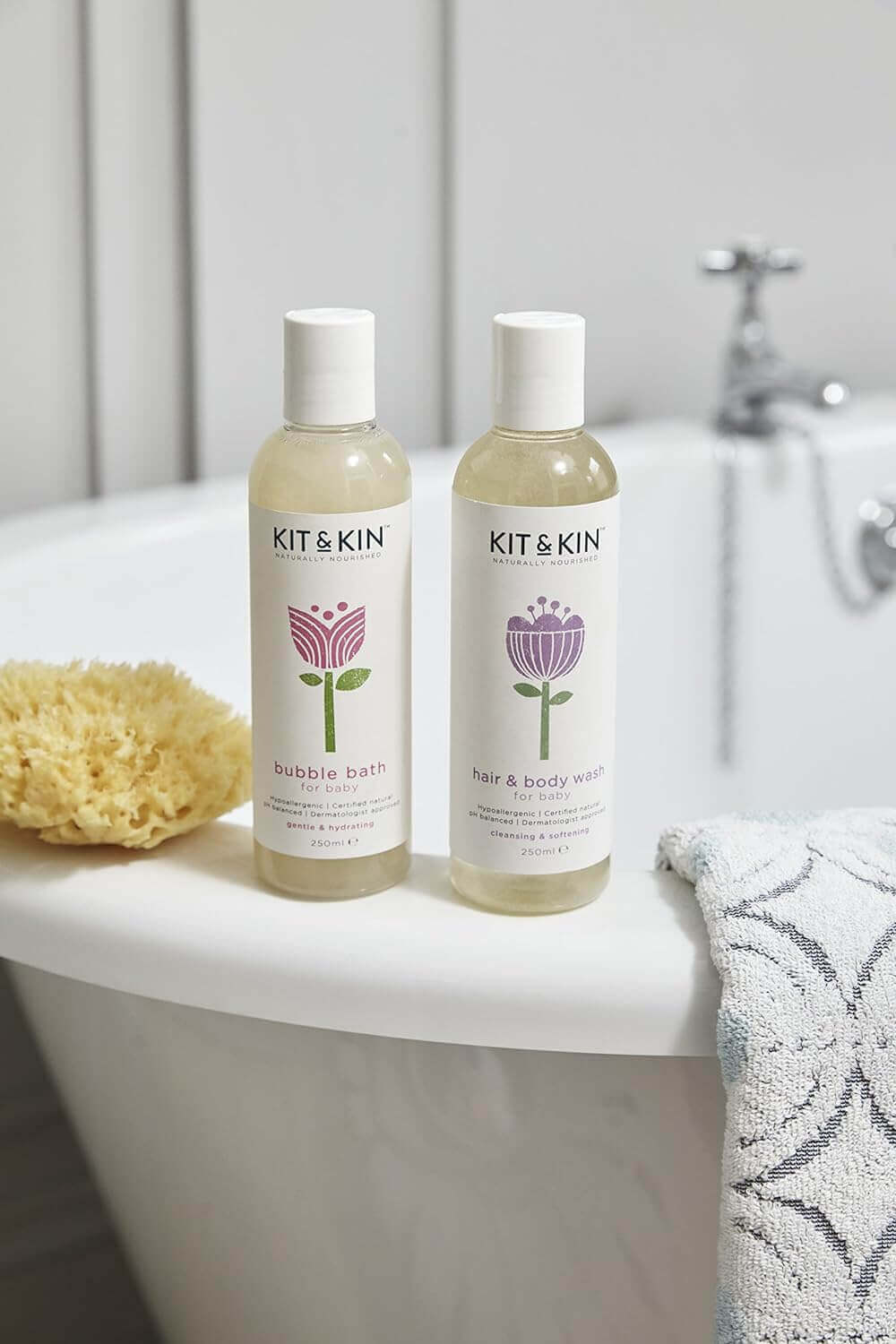 Kit and Kin Natural Bubble Bath Kids and Baby for Sensitive Skin, 250ml Earthlets