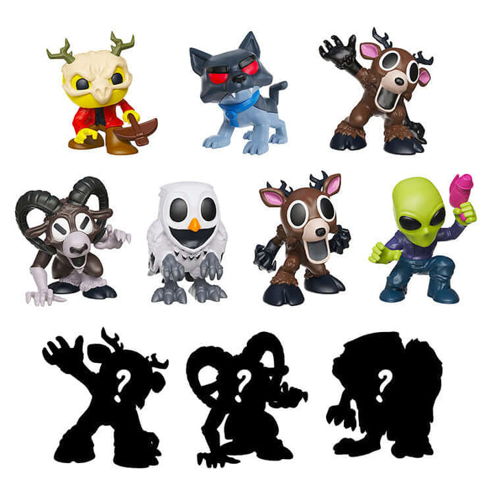 99 Nights In The Forest Collectable Minifigures featuring various animal characters and silhouettes.