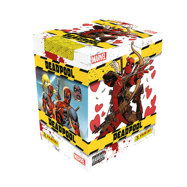 Marvel Deadpool Sticker Collection box featuring vibrant Deadpool artwork and logos, showcasing a variety of collectible stickers.