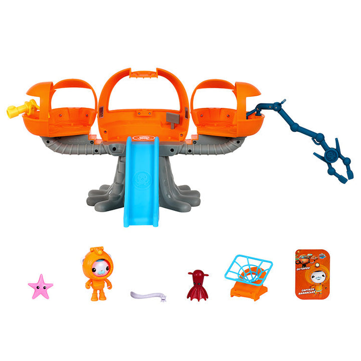 Octonauts Series 1 Octopod Playset with accessories including figures, net launcher, claw, and spyglass, perfect for imaginative play.