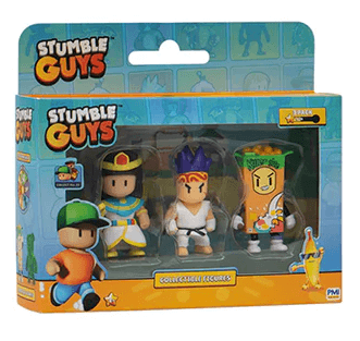 PMI Stumble Guys Collectible Figures 3PK Window Box Product: Pack 1 Mini Figures Earthlets