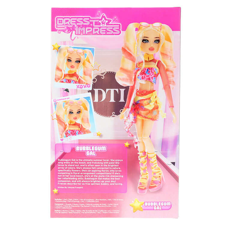 Dress To Impress Bubblegum Gal Fashion Doll Series 1 featuring vibrant outfit and stylish accessories.