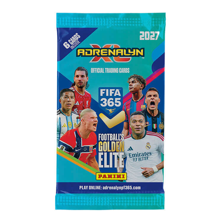 FIFA 365 2026 27 Adrenalyn XL Trading Cards pack featuring elite football players, official Panini trading cards.