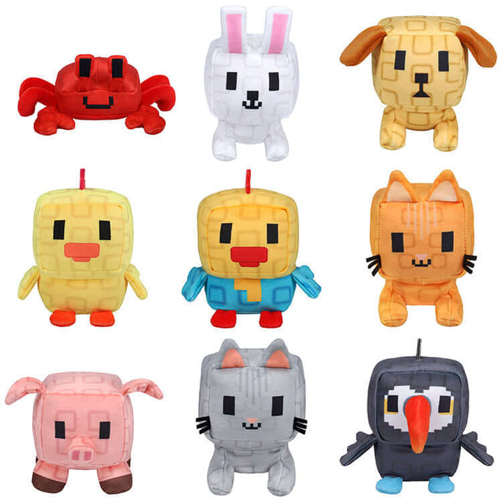 Grow A Garden Series 1 4" Collectable Plush featuring Crab, Bunny, Dog, Chicken, Rooster, Orange Tabby, Pig, Cat.