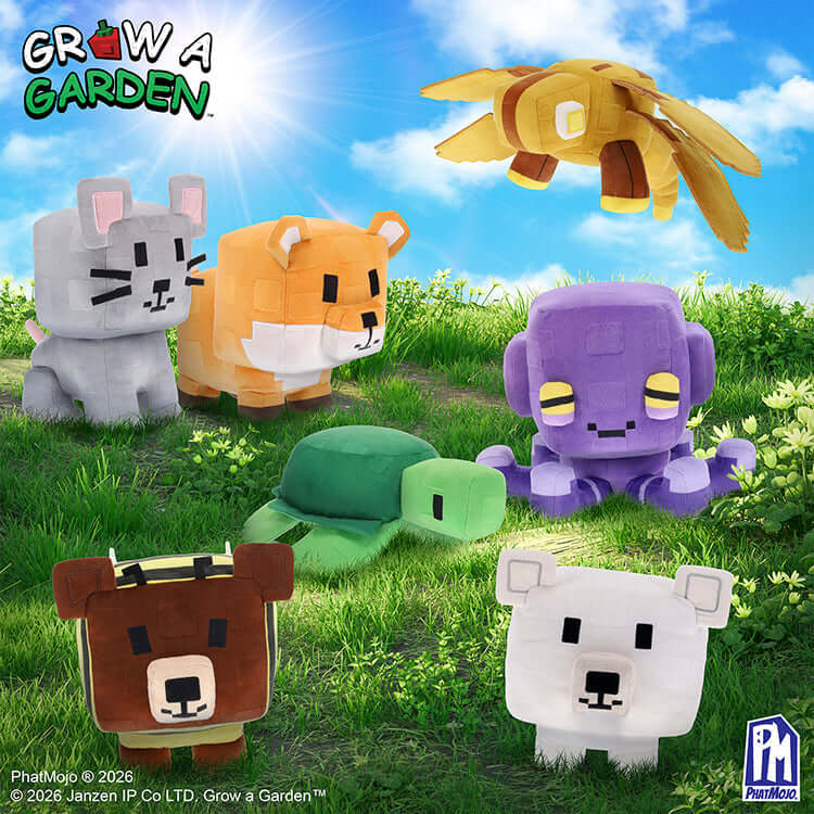 Grow A Garden Series 1 8" Collectable Plush featuring adorable animal designs on soft fabrics.