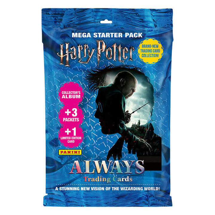 Harry Potter Always Trading Card Collection Mega Starter Pack with 3 packets and 1 limited edition card.
