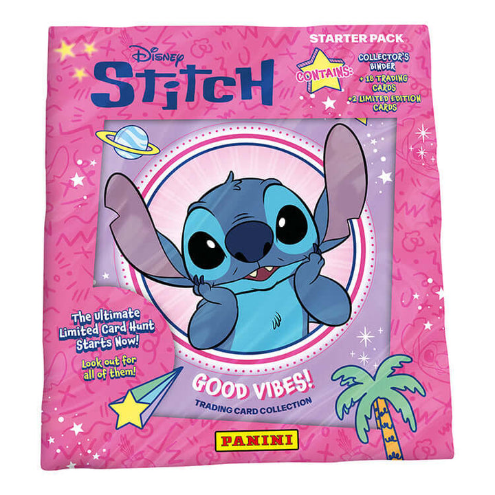Stitch Good Vibes trading cards Starter Pack by Panini featuring Stitch with fun colorful design.