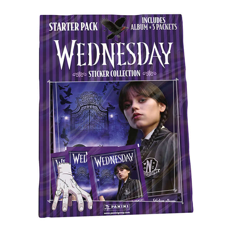 Wednesday 2 Here We Woe Again Sticker Collection starter pack with album and packets from Panini.