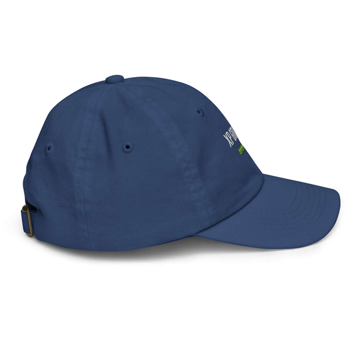 XP Grinder Youth baseball cap in navy blue with adjustable strap and 6 eyelets for breathability.