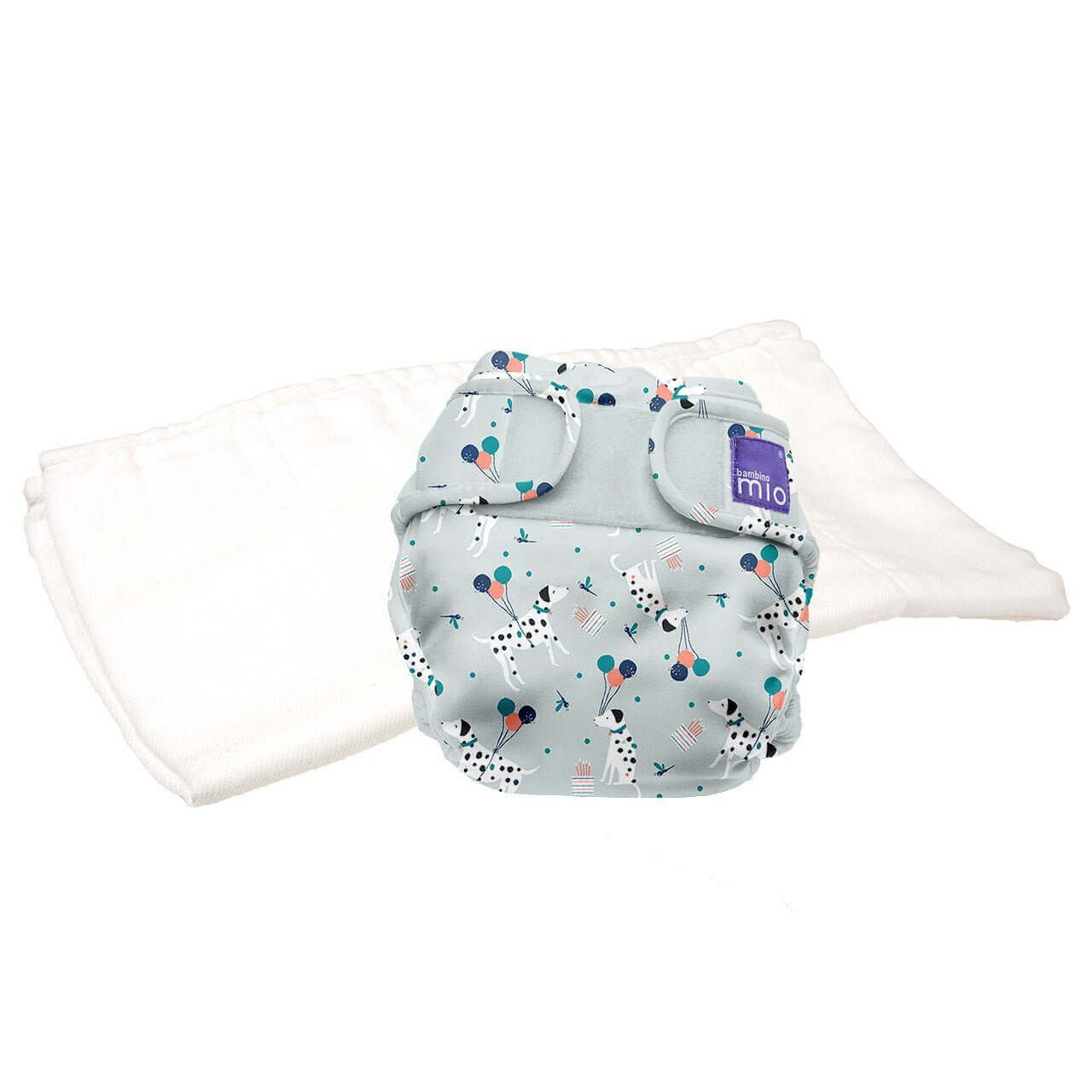 Bambino Mio Mioduo Two-Piece Nappy Size: Size 1 Colour: Puppy Party reusable nappies Earthlets