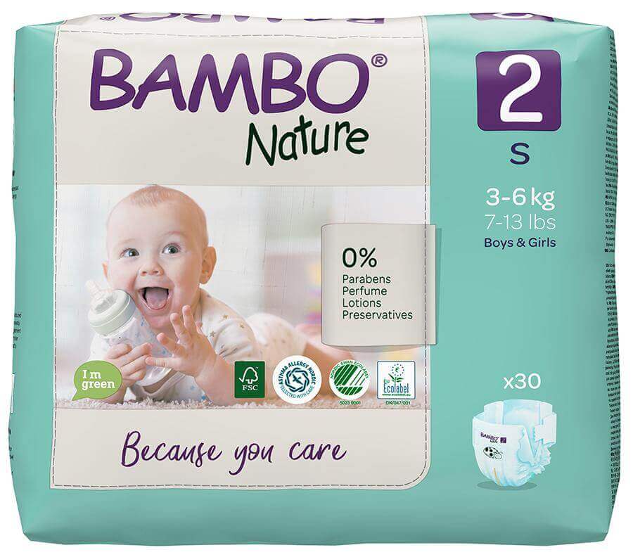 Bambo Nature Size 2 Nappies - 22 pack disposable nappies size 2 Earthlets