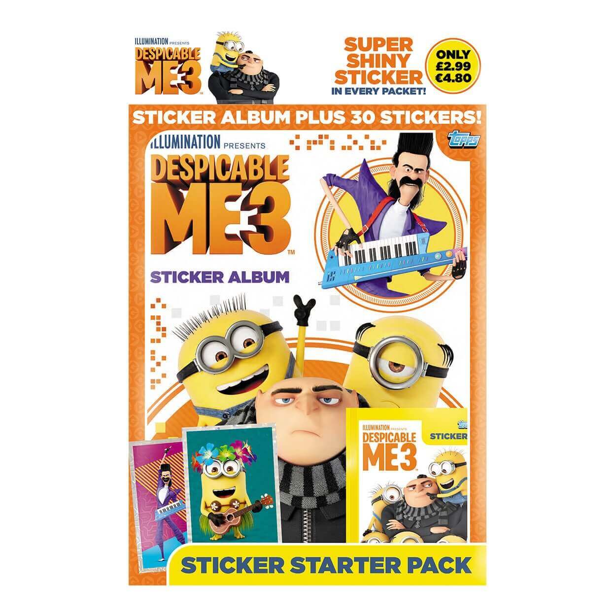 Topps Despicable Me 3 Sticker Collection Product: Starter Pack (30 Stickers) Sticker Collection Earthlets