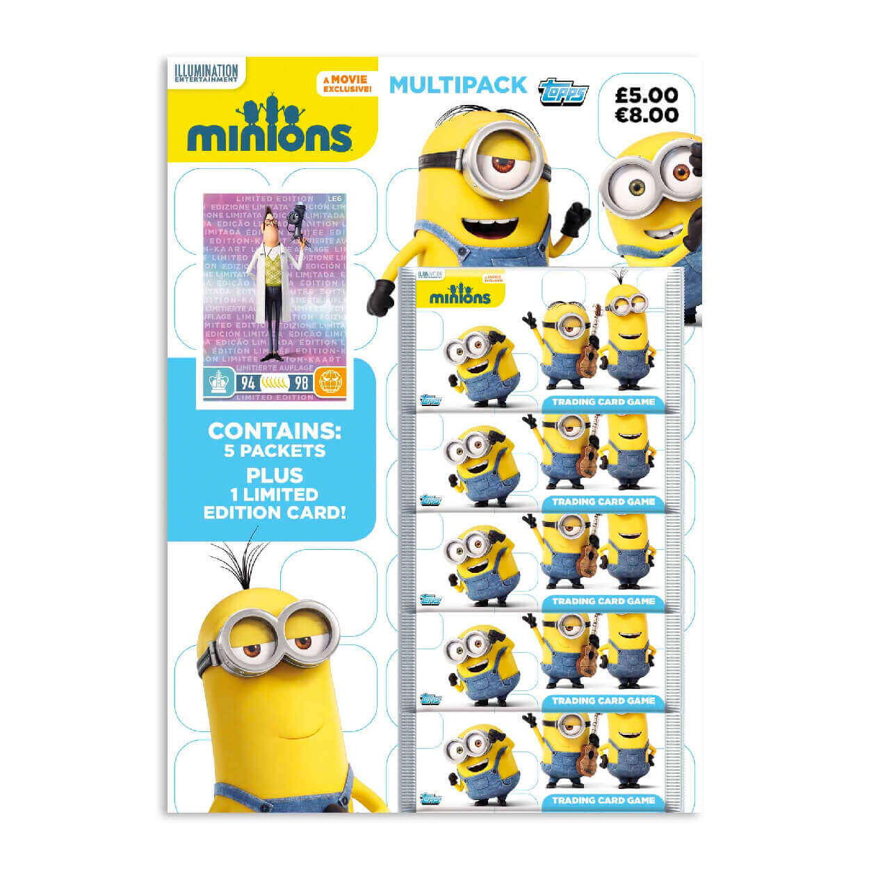 Topps Minions Trading Card Collection (5 Packs) Trading Cards Earthlets