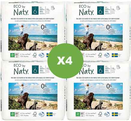 Naty Size 6 Pull Up Pants - 18 pack Multi Pack: 4 disposable nappies size 6 Earthlets