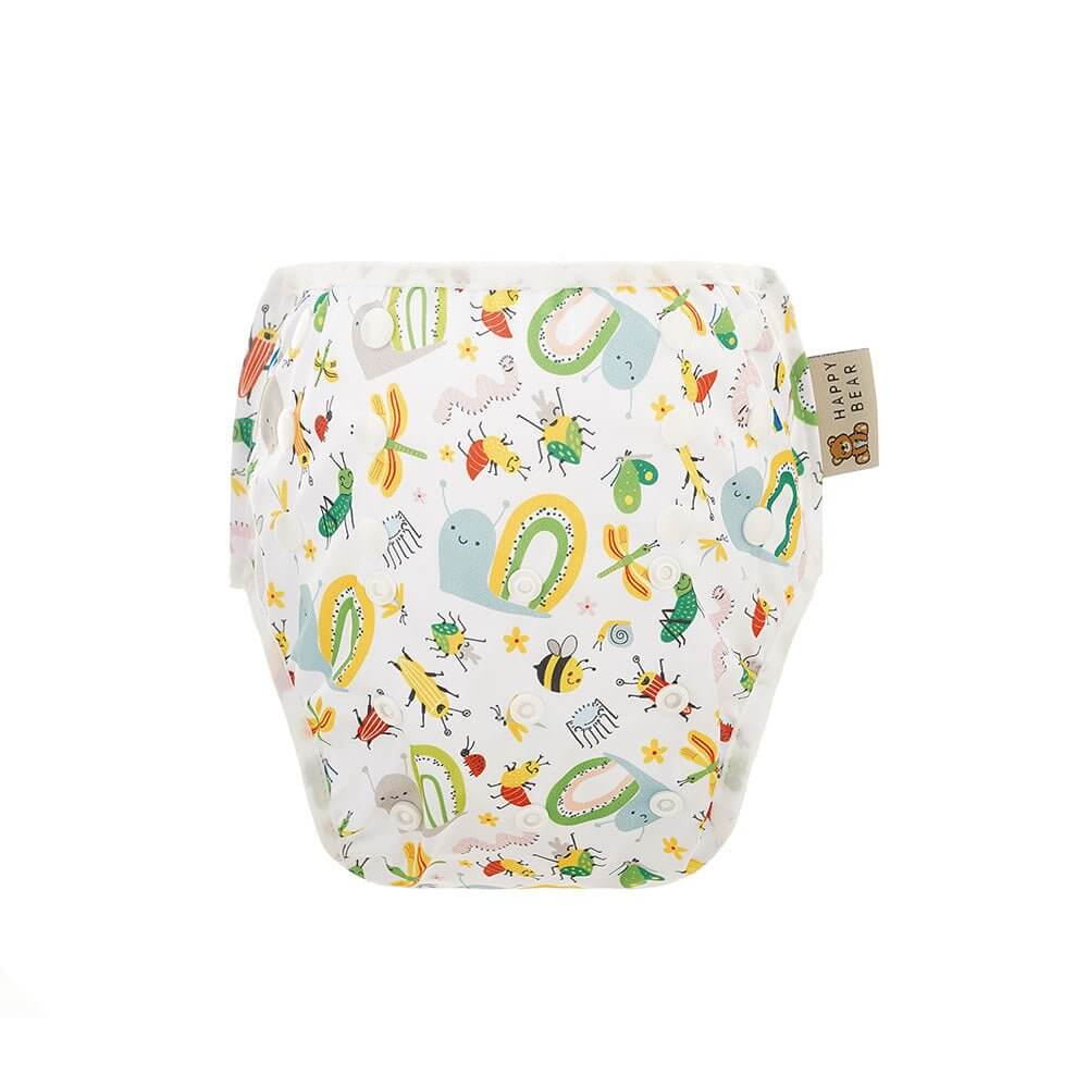 HappyBear Adjustable Swim Nappy - Birth to 3 Years Colour: Bugs reusable swim nappies Earthlets