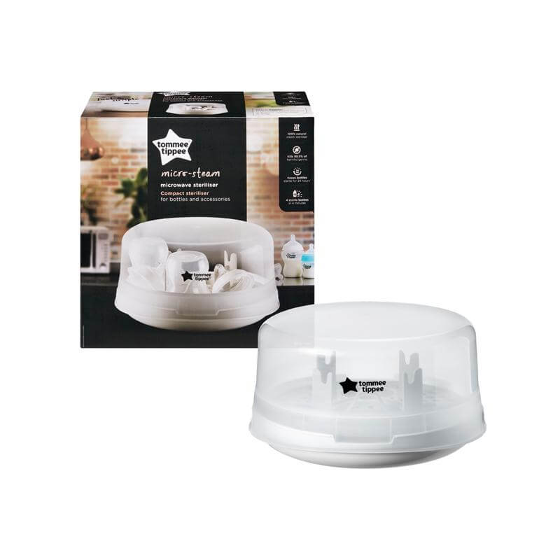 Tommee Tippee Micro-Steam Microwave Steriliser - White feeding & accessories Earthlets