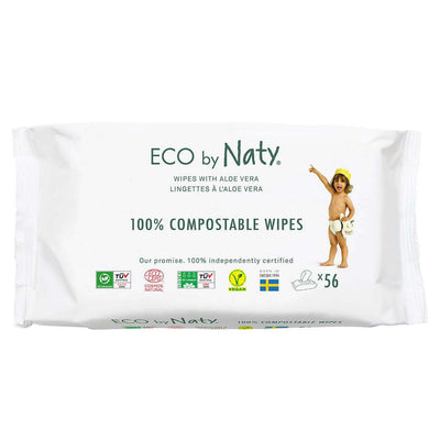 Naty ECO Sensitive Wipes with Aloe - 56 pack Multi Pack: 1 wipes Earthlets