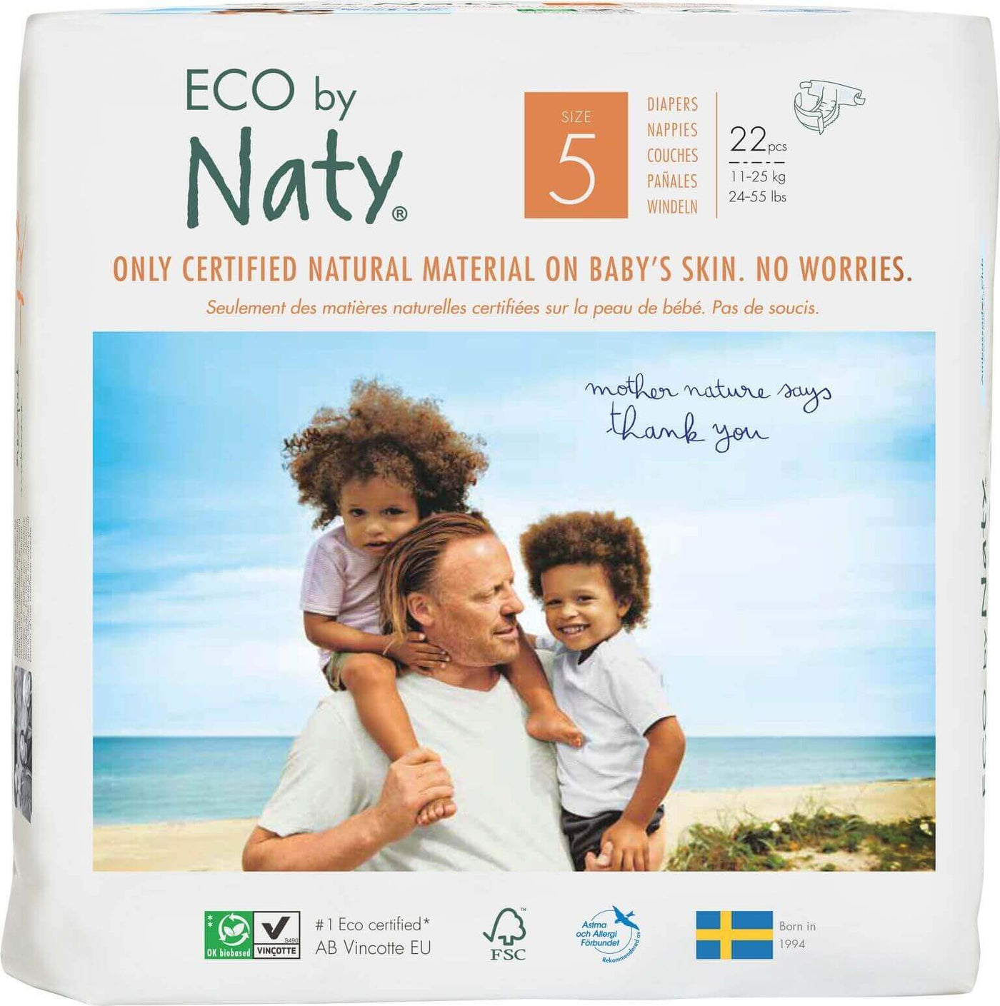 Naty Size 5 Nappies - 22 pack Multi Pack: 1 disposable nappies size 5 Earthlets