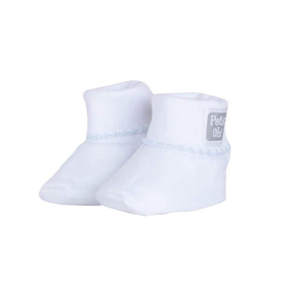Petit Oh! Newborn Booties Colour: White Gender: unisex clothing Earthlets