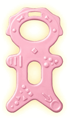 Nip Teether Man Colour: Pink baby care soothers & dental care Earthlets