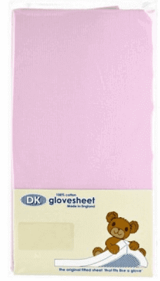 DK Fitted Cot Sheet Pink Colour: Pink nursery sheets & mattress protectors Earthlets