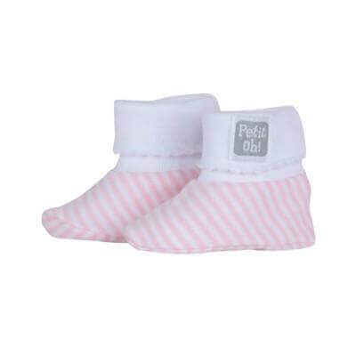 Petit Oh! Newborn Booties Colour: Pink Stripes Gender: unisex clothing Earthlets