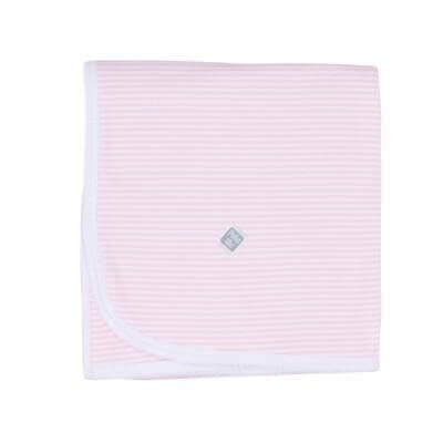 Petit Oh! Cotton Blanket Colour: Pink Stripes blankets & swaddling Earthlets