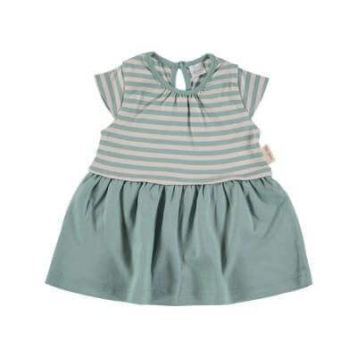 Petit Oh! Dress and Nappy Cover Colour: Green And Sand Age: 0-3 Months clothing Earthlets