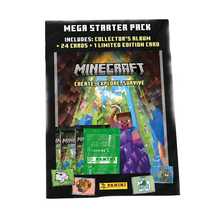 Panini Minecraft Create Explore Survive Trading Card Collection Product: Starter Pack Trading Card Collection Earthlets