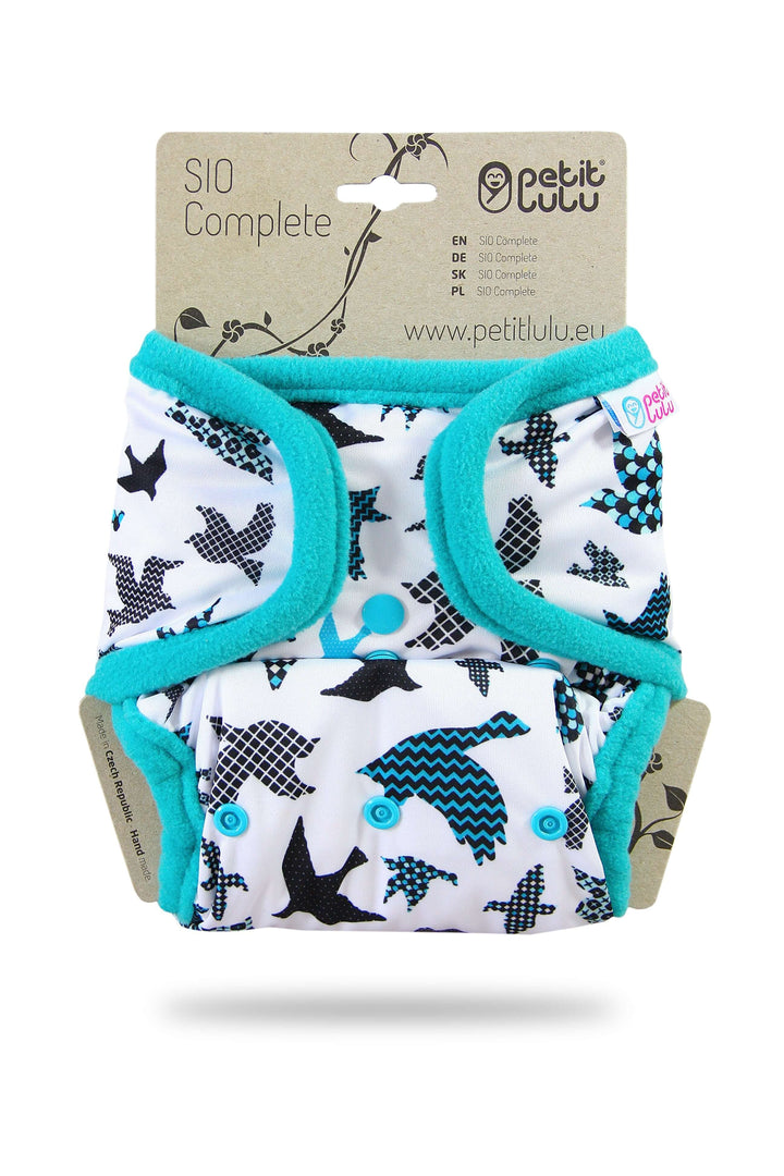 Petit Lulu Snap In One (SIO) Complete Nappy - One Size Colour: Rainbow Stars Size: One Size reusable nappies Earthlets