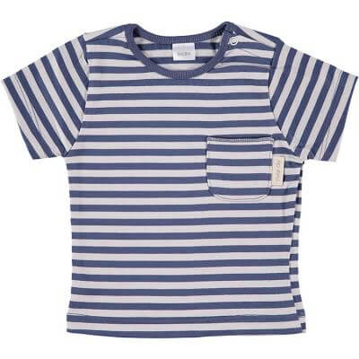 Petit Oh! Boys T Shirt - Blue/ Sand Age: 0-3 Months clothing Earthlets