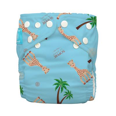 Charlie Banana Sophie La Girafe One Size Hybrid AIO - Nappy and 2 Inserts Colour: Coco Blue reusable nappies Earthlets