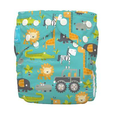 Charlie Banana One Size Hybrid AIO - Nappy and 2 Inserts Colour: Gone Safari reusable nappies liners and boosters Earthlets