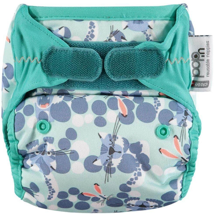 Close Parent Pop-in Single Nappy Wrap Tabs Colour: Snow Leopard reusable nappies Earthlets