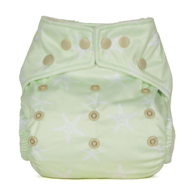 Baba + Boo One Size Reusable Nappy - Prints Colour: Starfish reusable nappies all in one nappies Earthlets