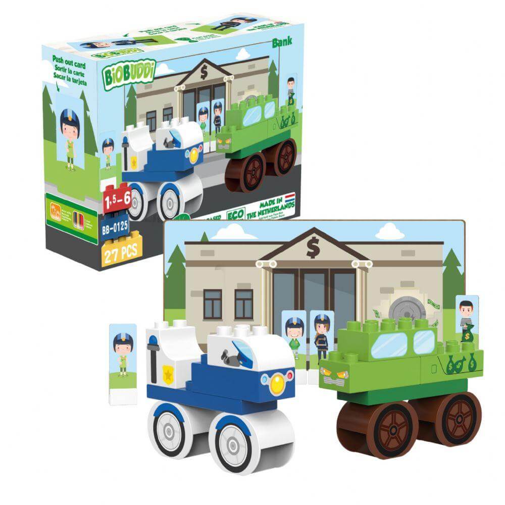 BioBuddi Environmentally Friendly Building blocks Town Bank age 1.5 to 6 years play educational toys Earthlets