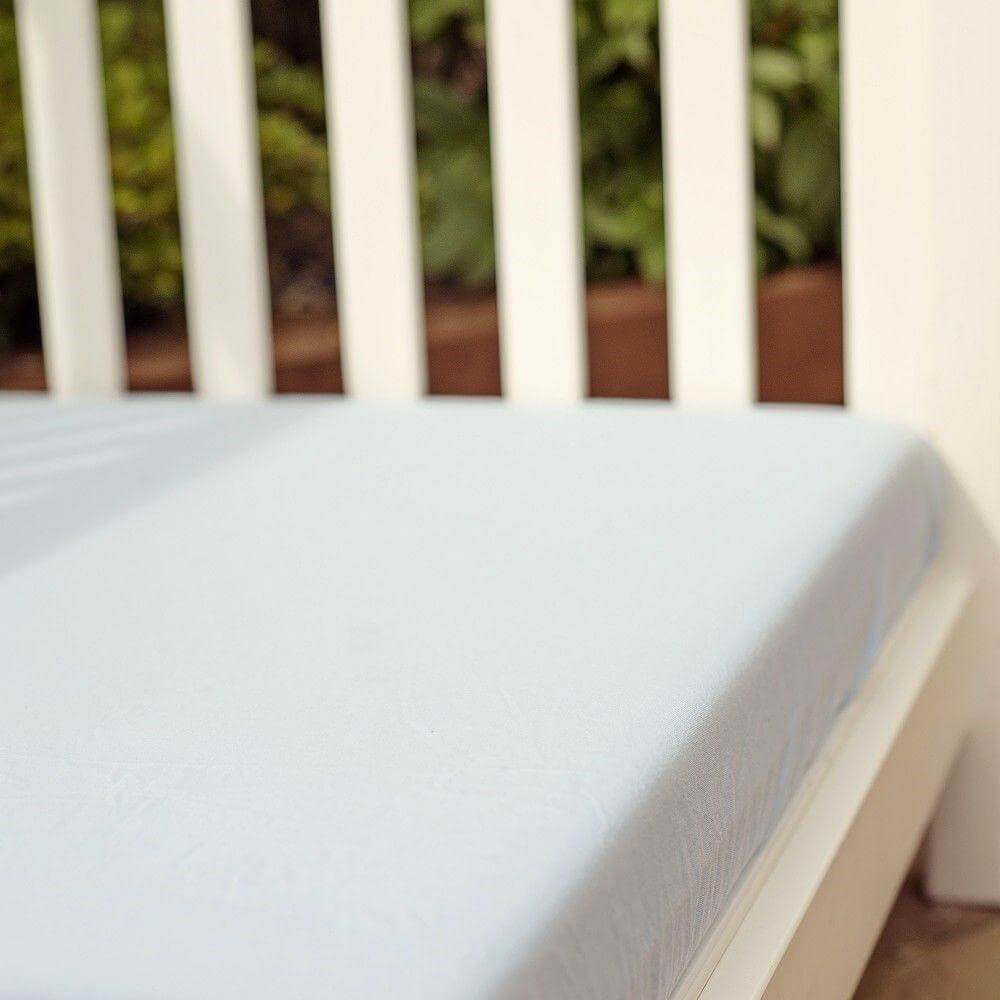 Bizzi Growin Fitted Moses basket - Pram Sheets Blue nursery sheets & mattress protectors Earthlets