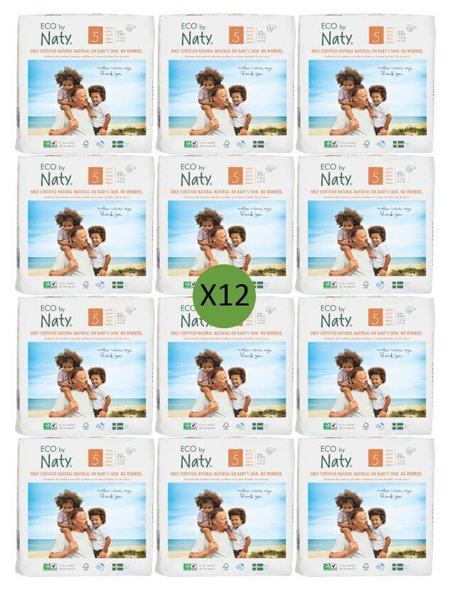 Naty Size 5 Nappies - 22 pack Multi Pack: 12 disposable nappies size 5 Earthlets