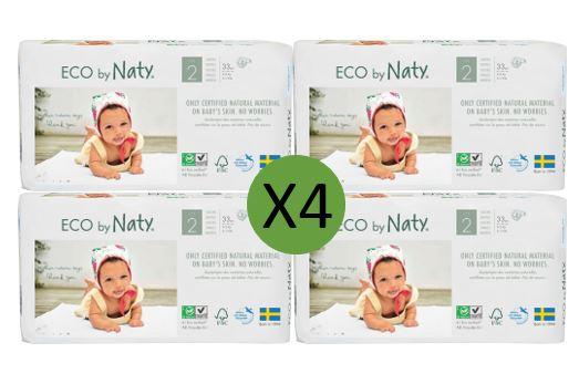 Naty Size 2 Eco Nappies - 33 pack Multi Pack: 4 disposable nappies size 2 Earthlets