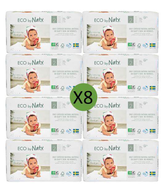 Naty Size 2 Eco Nappies - 33 pack Multi Pack: 8 disposable nappies size 2 Earthlets