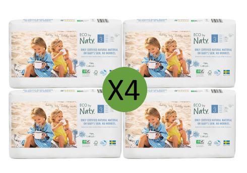 Naty Size 3 Nappies Eco Pack - 50 pack Multi Pack: 4 disposable nappies size 3 Earthlets