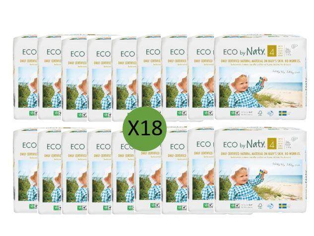 Naty Size 4 Nappies - 26 pack Multi Pack: 18 disposable nappies size 4 Earthlets