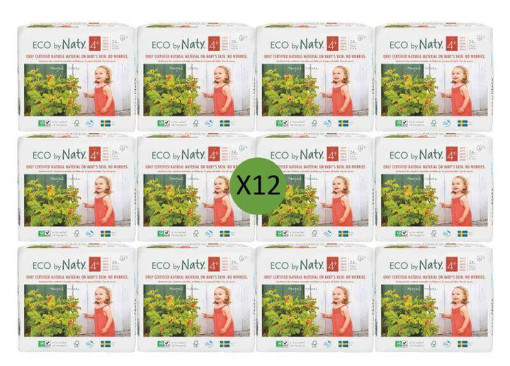 Naty Size 4+ Nappies - 24 pack Multi Pack: 12 disposable nappies size 4 plus Earthlets