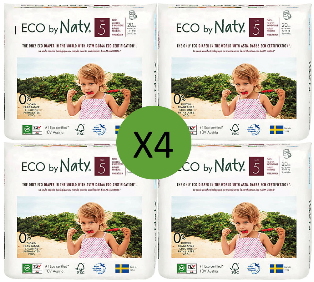 Naty Size 5 Pull Up Pants - 20 pack Multi Pack: 4 disposable nappies size 5 Earthlets