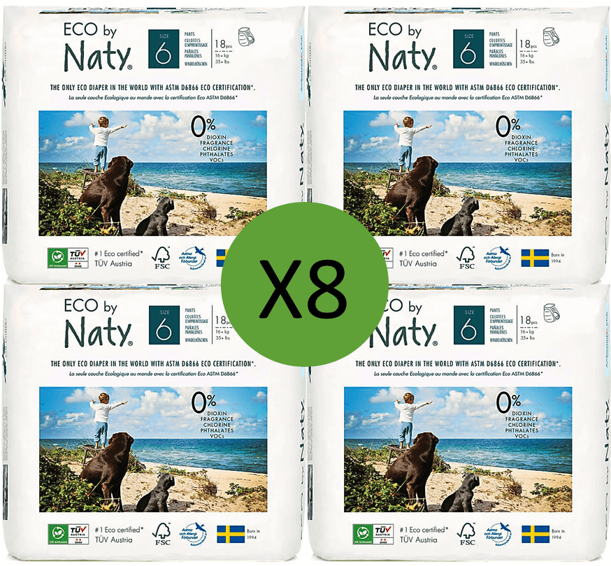 Naty Size 6 Pull Up Pants - 18 pack Multi Pack: 8 disposable nappies size 6 Earthlets